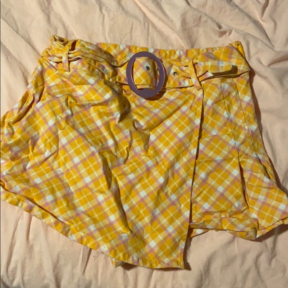 plaid skort